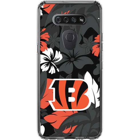 NFL Cincinnati Bengals Tropical Print LG K51/Q51 Clear Case