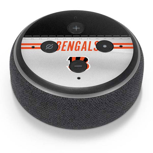 NFL Cincinnati Bengals White Striped Amazon Echo Dot Skin