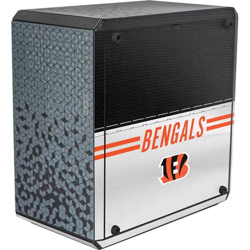 NFL Cincinnati Bengals White Striped Cooler Master MasterBox Q300L Mini Tower Skin