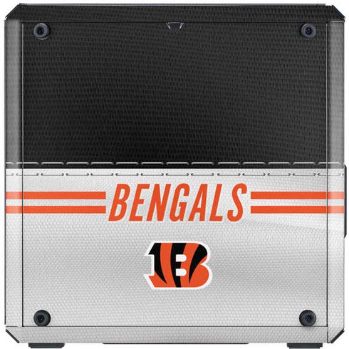 NFL Cincinnati Bengals White Striped Cooler Master MasterBox Q300L Mini Tower Skin