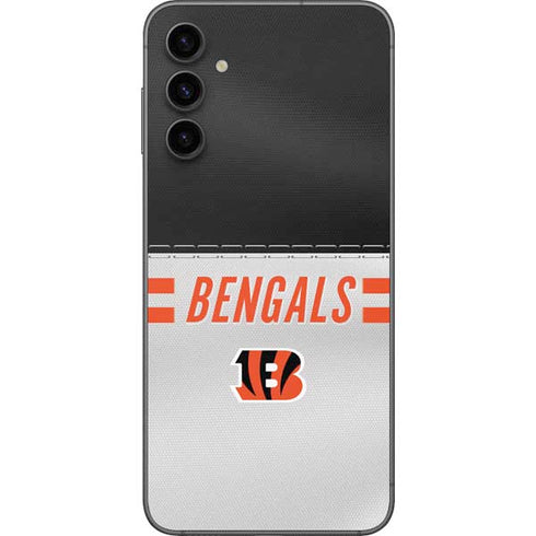 NFL Cincinnati Bengals White Striped Galaxy A14 5G Skin