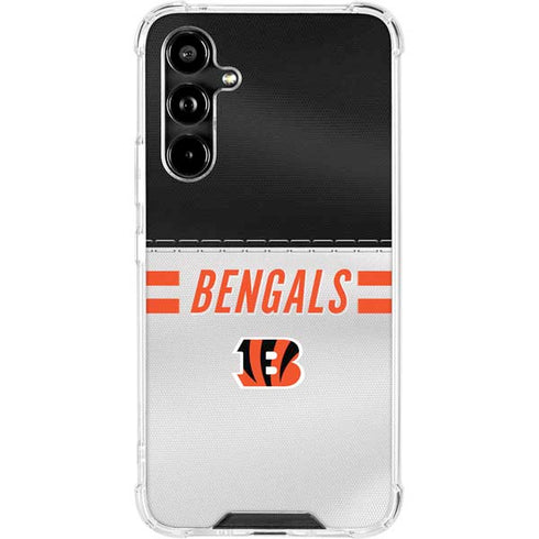 NFL Cincinnati Bengals White Striped Galaxy A54 5G Clear Case