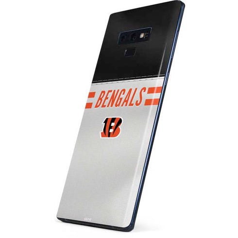 NFL Cincinnati Bengals White Striped Galaxy Note 9 Skin