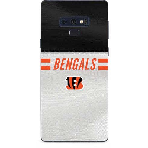 NFL Cincinnati Bengals White Striped Galaxy Note 9 Skin