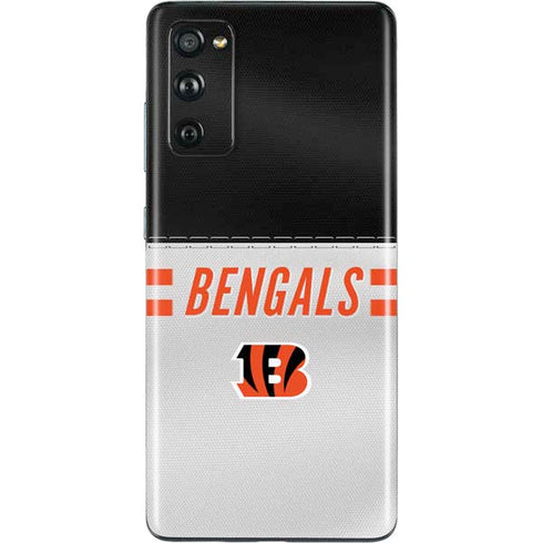 NFL Cincinnati Bengals White Striped Galaxy S20 Fan Edition Skin