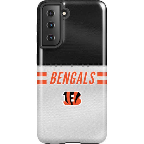 NFL Cincinnati Bengals White Striped Galaxy S21 5G Pro Case
