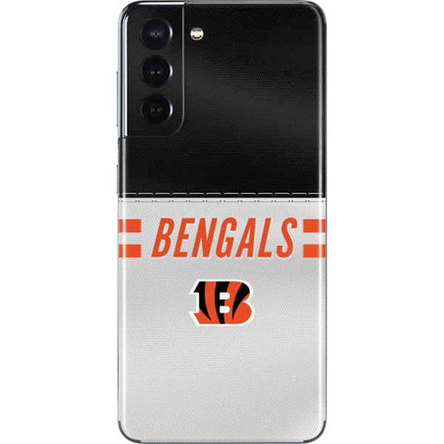 NFL Cincinnati Bengals White Striped Galaxy S21 5G Skin