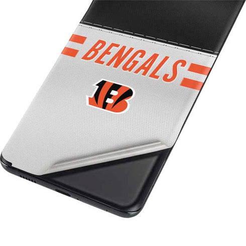 NFL Cincinnati Bengals White Striped Galaxy S21 5G Skin