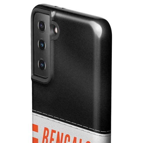 NFL Cincinnati Bengals White Striped Galaxy S21 FE Pro Case