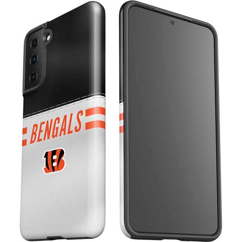 NFL Cincinnati Bengals White Striped Galaxy S21 FE Pro Case