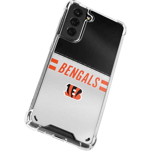 NFL Cincinnati Bengals White Striped Galaxy S21 Plus 5G Clear Case