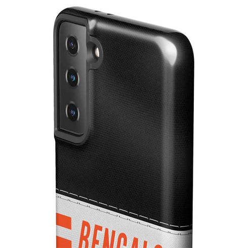 NFL Cincinnati Bengals White Striped Galaxy S21 Plus 5G Pro Case