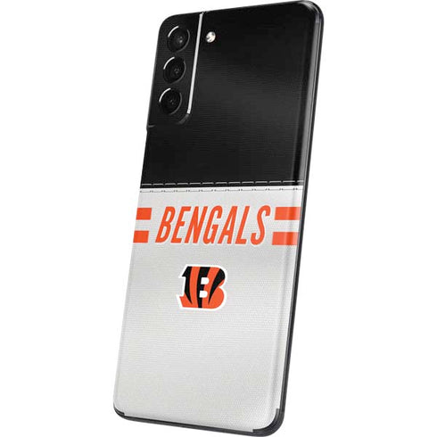 NFL Cincinnati Bengals White Striped Galaxy S21 Plus 5G Skin