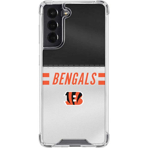 NFL Cincinnati Bengals White Striped Galaxy S22 Clear Case