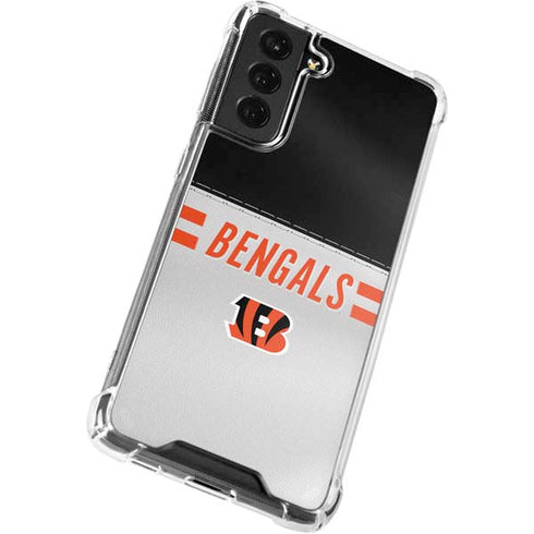 NFL Cincinnati Bengals White Striped Galaxy S22 Plus Clear Case