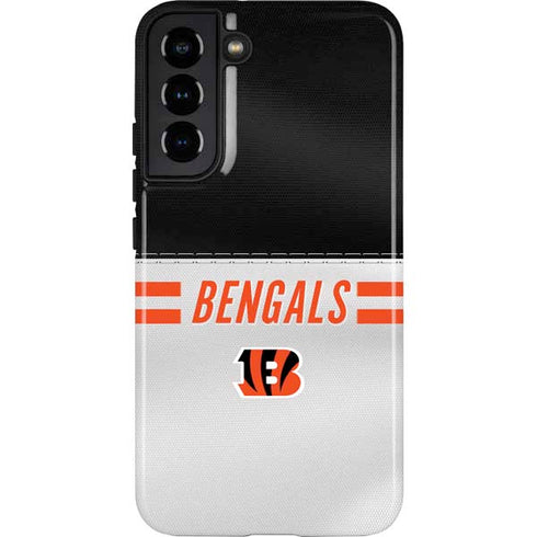NFL Cincinnati Bengals White Striped Galaxy S22 Plus Pro Case