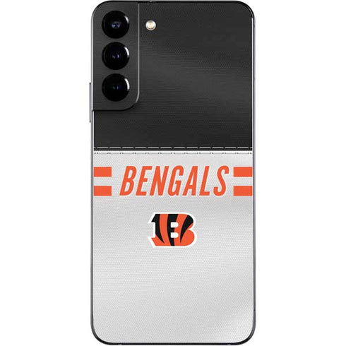 NFL Cincinnati Bengals White Striped Galaxy S22 Plus Skin