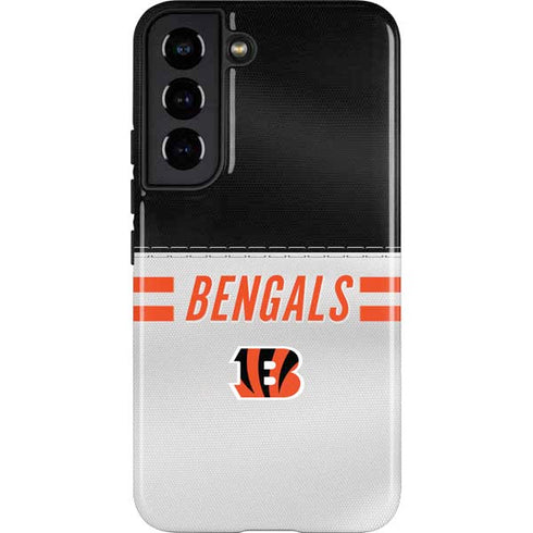 NFL Cincinnati Bengals White Striped Galaxy S22 Pro Case