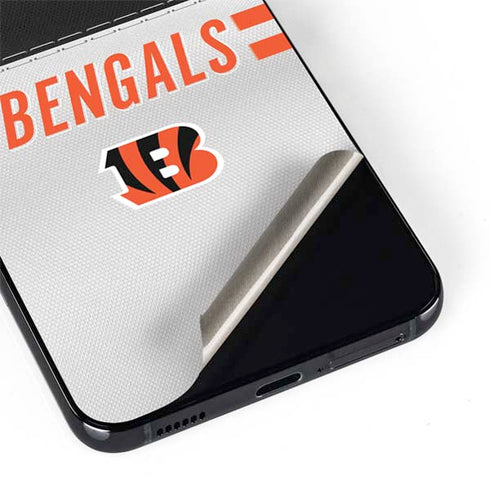 NFL Cincinnati Bengals White Striped Galaxy S22 Skin