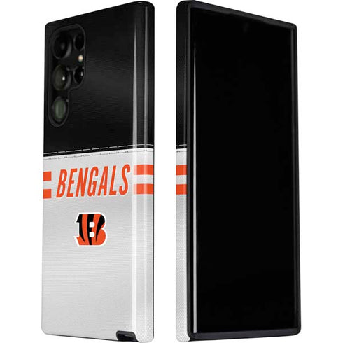 NFL Cincinnati Bengals White Striped Galaxy S22 Ultra Pro Case