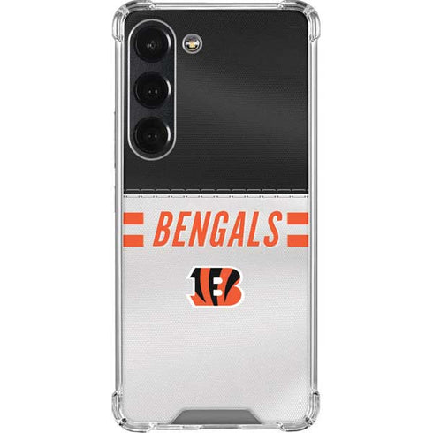 NFL Cincinnati Bengals White Striped Galaxy S23 Clear Case