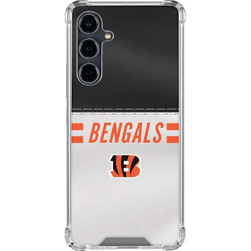 NFL Cincinnati Bengals White Striped Galaxy S23 FE Clear Case