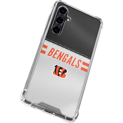 NFL Cincinnati Bengals White Striped Galaxy S23 FE Clear Case