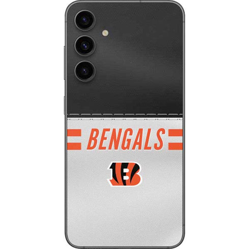 NFL Cincinnati Bengals White Striped Galaxy S23 FE Skin