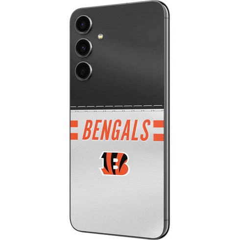 NFL Cincinnati Bengals White Striped Galaxy S23 FE Skin