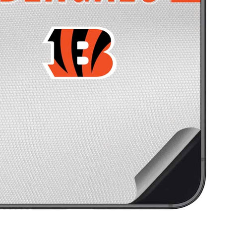 NFL Cincinnati Bengals White Striped Galaxy S23 FE Skin