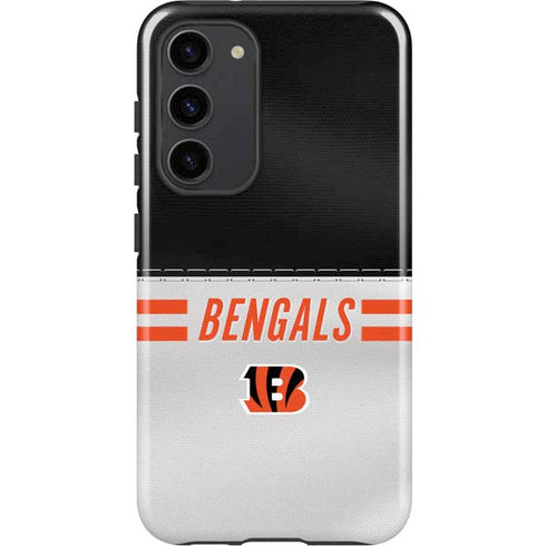 NFL Cincinnati Bengals White Striped Galaxy S23 Plus Pro Case