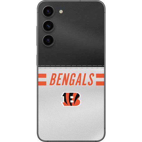 NFL Cincinnati Bengals White Striped Galaxy S23 Plus Skin