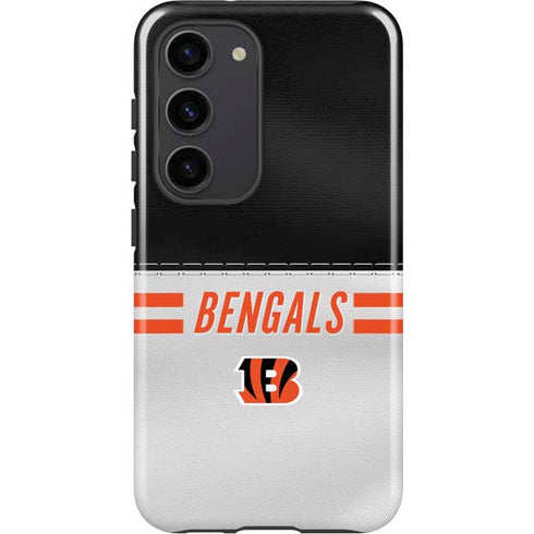 NFL Cincinnati Bengals White Striped Galaxy S23 Pro Case