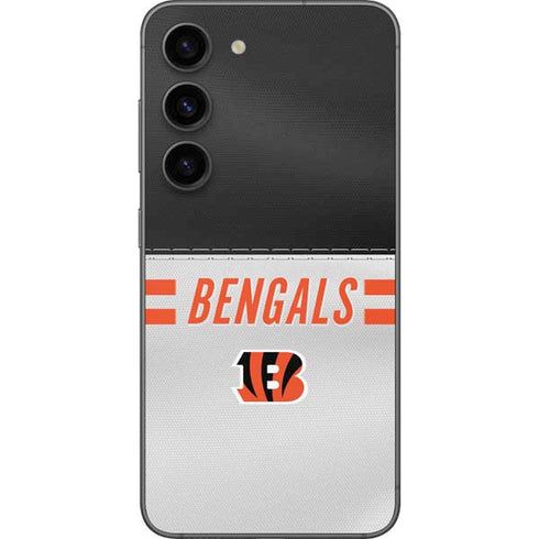 NFL Cincinnati Bengals White Striped Galaxy S23 Skin