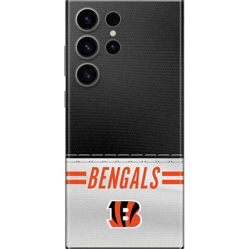 NFL Cincinnati Bengals White Striped Galaxy S23 Ultra Skin