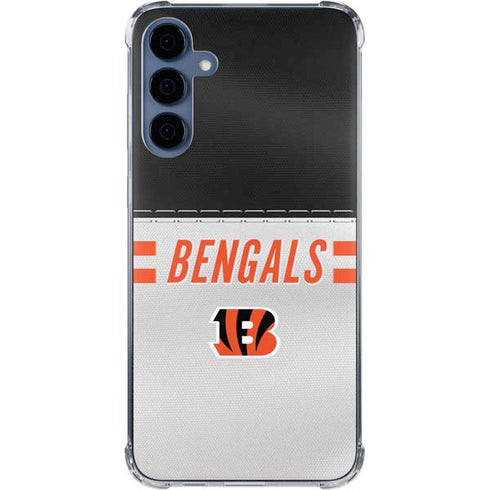 NFL Cincinnati Bengals White Striped Galaxy S24 Clear Case