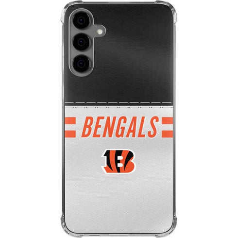 NFL Cincinnati Bengals White Striped Galaxy S24 Plus Clear Case