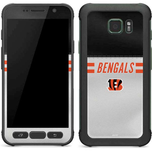 NFL Cincinnati Bengals White Striped Galaxy S7 Active Skin