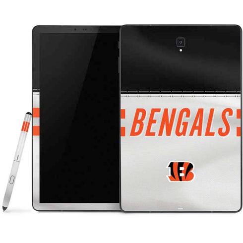 NFL Cincinnati Bengals White Striped Samsung Galaxy Tab Skin