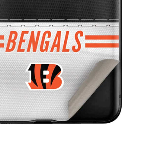 NFL Cincinnati Bengals White Striped Galaxy Z Flip Skin