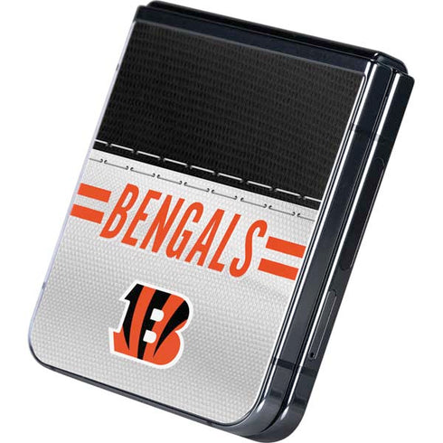 NFL Cincinnati Bengals White Striped Galaxy Z Flip5 5G Skin