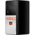NFL Cincinnati Bengals White Striped Galaxy Z Fold3 5G Skin