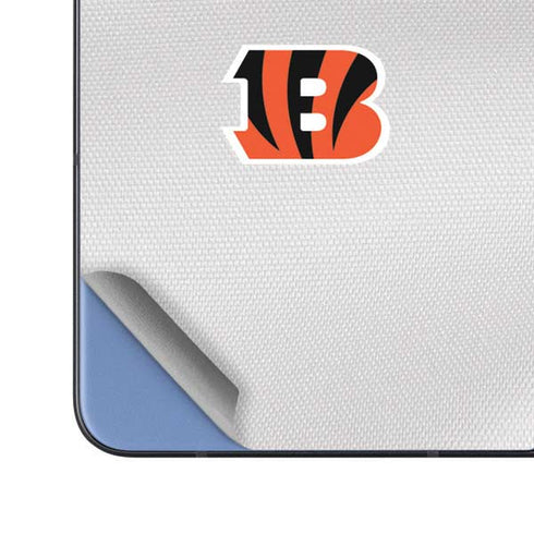 NFL Cincinnati Bengals White Striped Galaxy Z Fold5 5G Skin