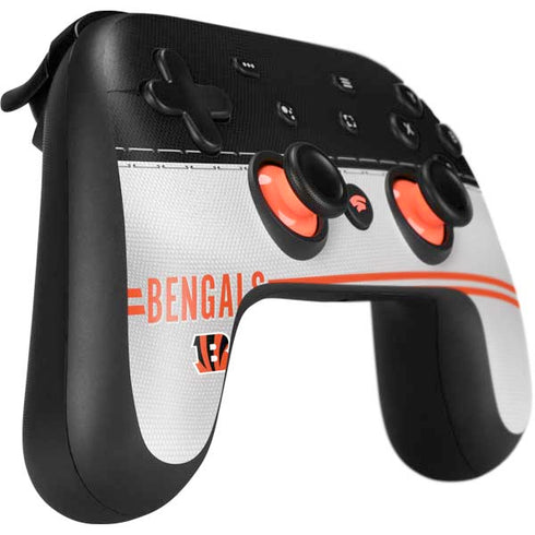 NFL Cincinnati Bengals White Striped Google Stadia Controller Skin