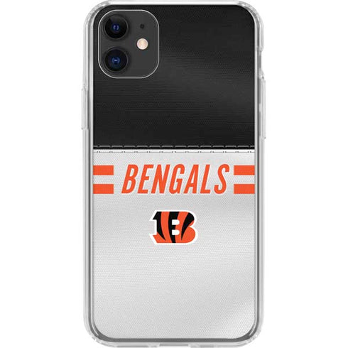 NFL Cincinnati Bengals White Striped iPhone 11 Clear Case