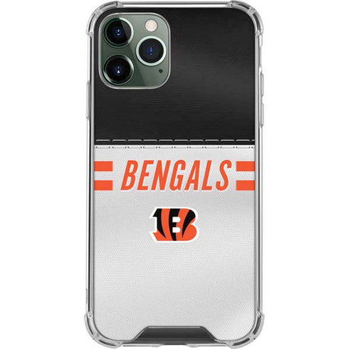 NFL Cincinnati Bengals White Striped iPhone 11 Pro Max Clear Case