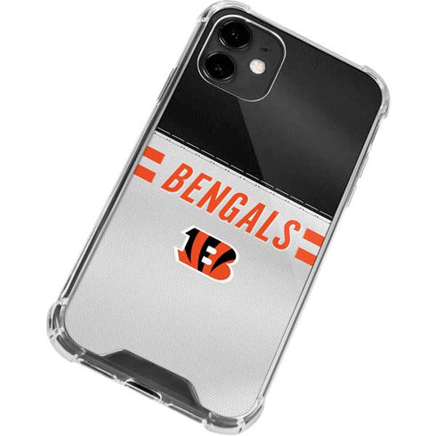 NFL Cincinnati Bengals White Striped iPhone 12 Clear Case