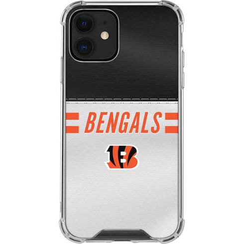 NFL Cincinnati Bengals White Striped iPhone 12 Mini Clear Case