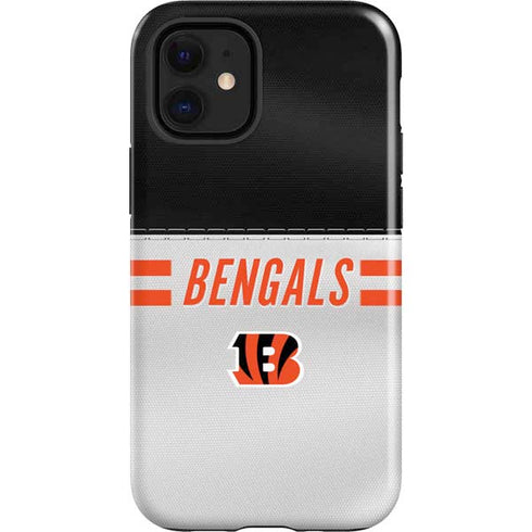 NFL Cincinnati Bengals White Striped iPhone 12 Mini Impact Case