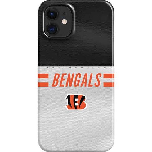 NFL Cincinnati Bengals White Striped iPhone 12 Mini Lite Case
